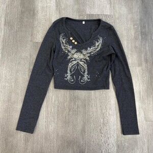 Y2K Long Sleeve Graphic Top